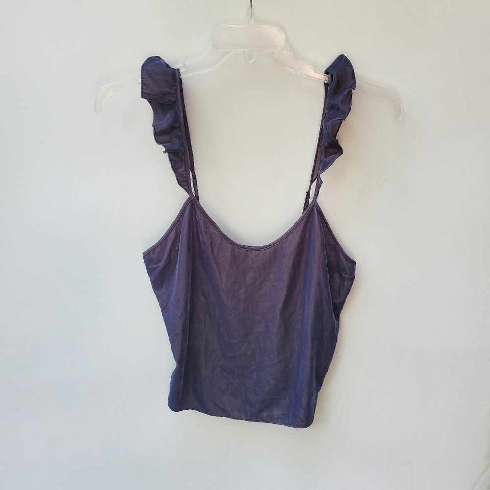 VICTORIA'S Secret Velvet Tank Top Ruffle Strap Size M - EUC! - Picture 2 of 11
